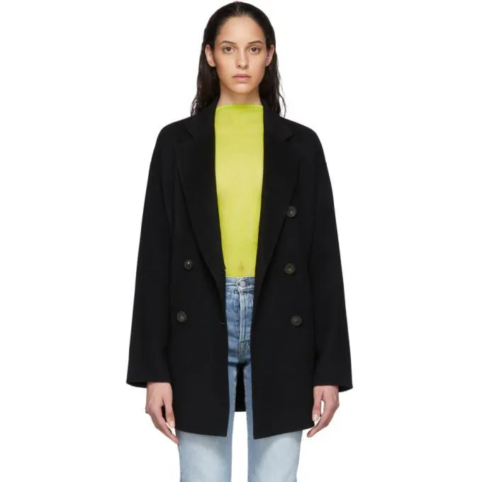 Acne Studios Black Wool Double-Breasted Coat