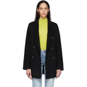 Acne Studios Black Wool Double-Breasted Coat