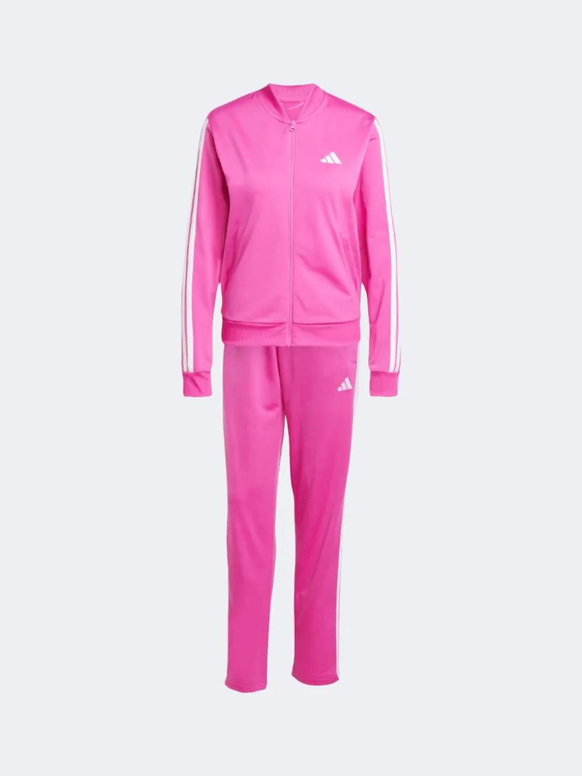 Adidas Essentials 3 Stripes Women Sportswear Tracksuit Semi Lucid Fuchsia
