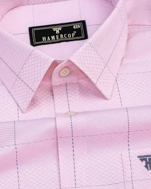 Andro Pink Dobby Check Premium Giza Shirt