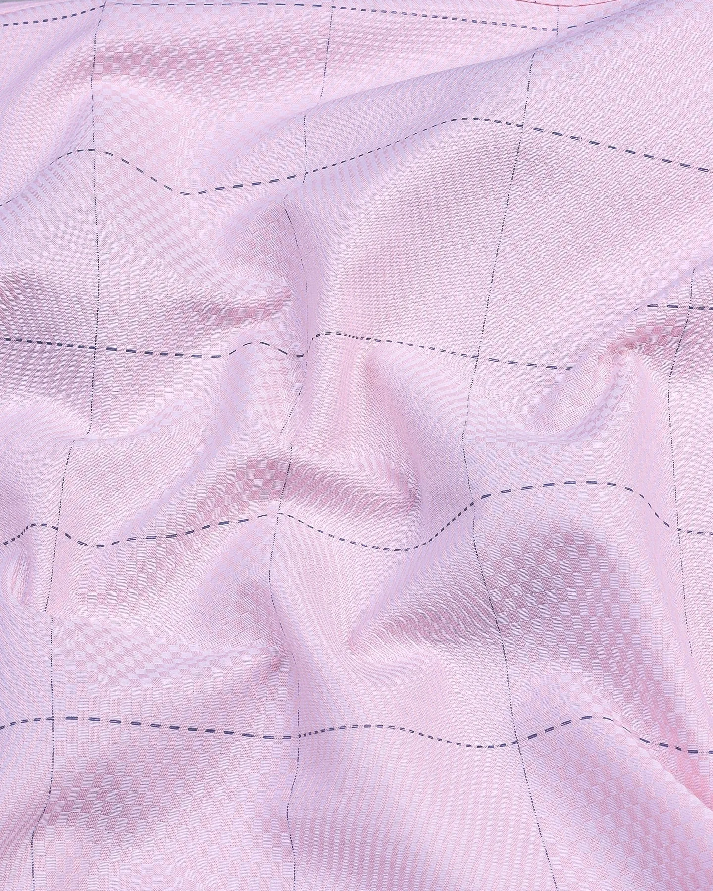 Andro Pink Dobby Check Premium Giza Shirt