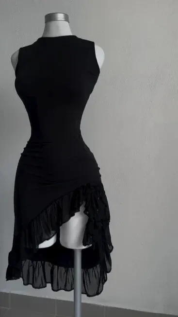 Black Sleeveless Sheath Formal Party Dress Midi Cocktail Dress Solid Color Homecoming Dress Wholesale