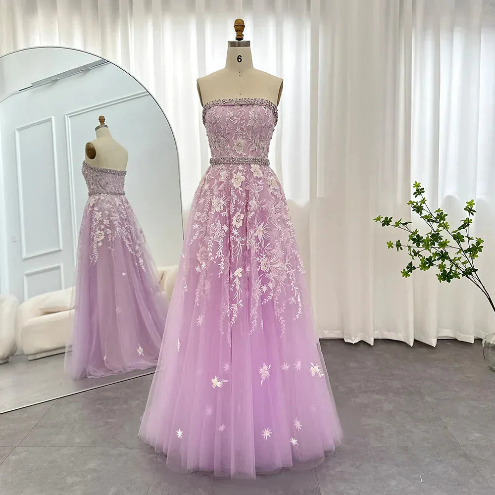 Formal Women's Dresses Olive Green Elegant Strapless Evening Dress Formal Prom Gowns with Beading Prom Clothing