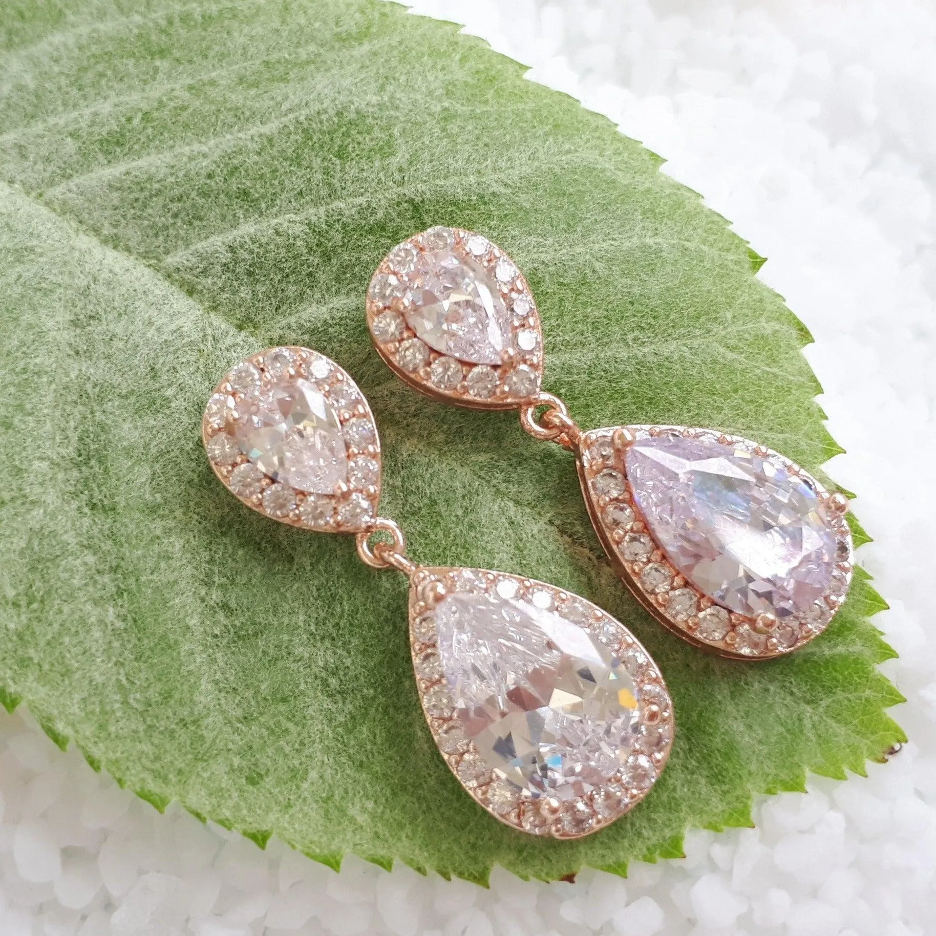 Jodie, Crystal & Rose Gold Earrings