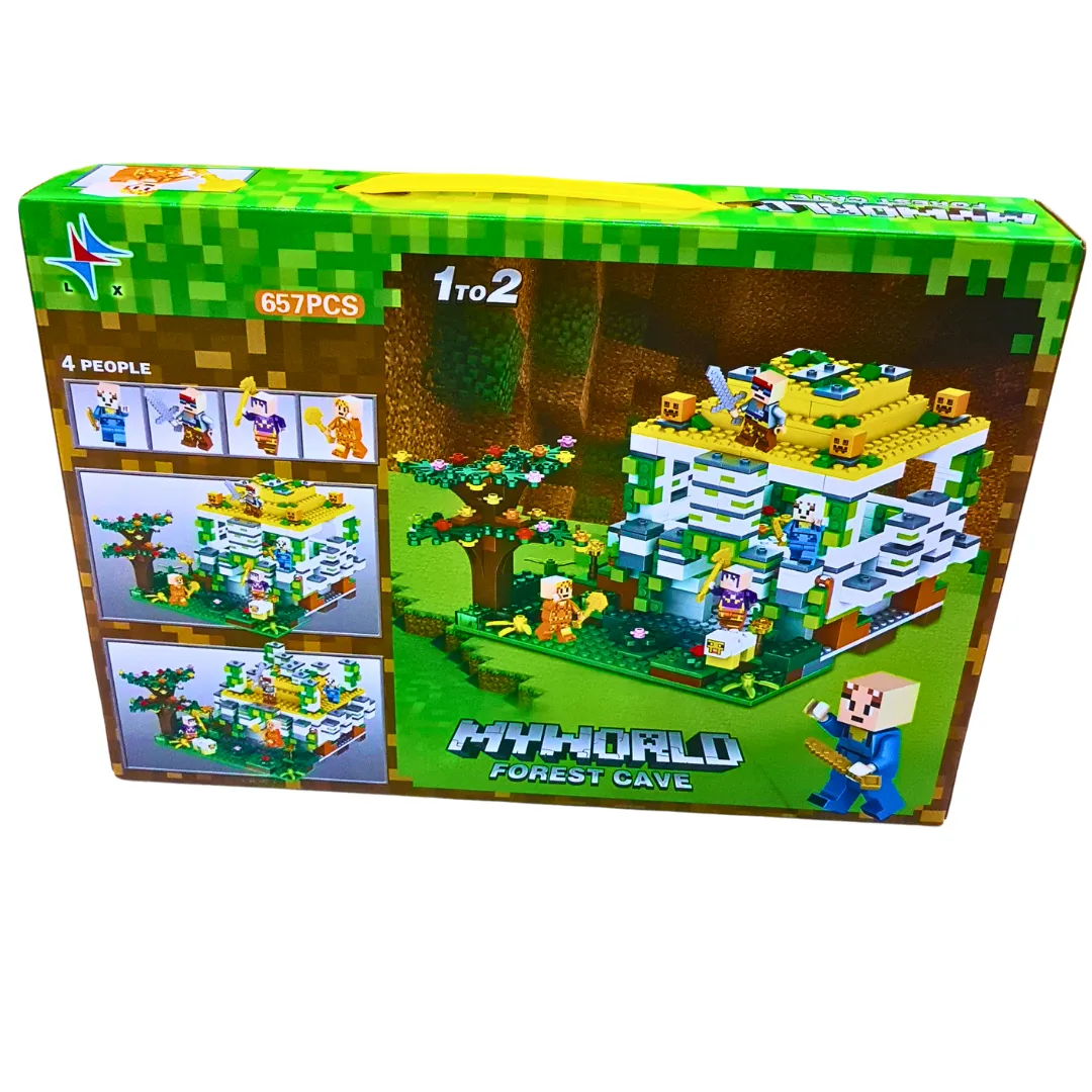 My World Forest Cave Building Set – 657-Piece Jungle Adventure Playset with Mini Figures (Ages 6 )
