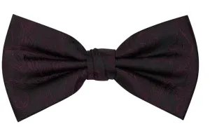 Premium Tapestry Bow Tie Floral Paisley - Wine