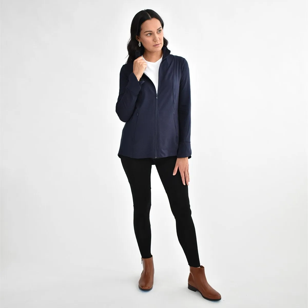 The Dressy Track Jacket in Navy Blue - Final Sale