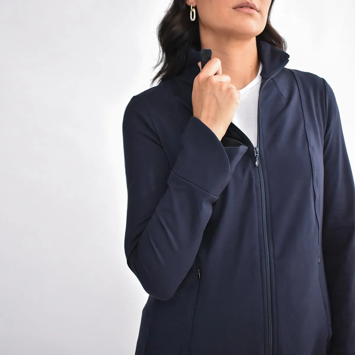 The Dressy Track Jacket in Navy Blue - Final Sale