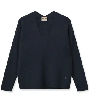 Thora V-Neck Knit Salute Navy
