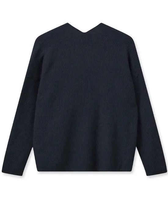 Thora V-Neck Knit Salute Navy