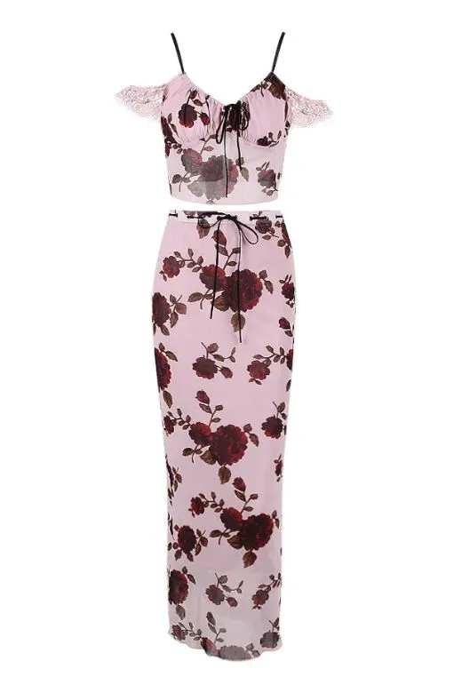 Willow Crop Top and Maxi Skirt Outfit Set - Thistle Purple